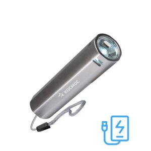 Фонарь аккумуляторный ручной LED 1Вт линза аккум. Li-ion 18650 1.2А.ч Power-bank USB-шнур ABS-пластик КОСМОС KOS116Lit оптом купить цена