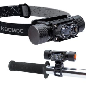 Фонарь аккумуляторный налобный/велосипедный LED 10Вт аккум. съемн. Li-ion 18650 1.2А.ч USB-шнур алюм. КОСМОС KOS501Lit оптом купить цена
