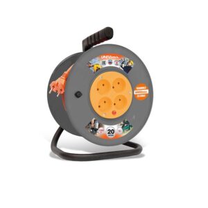 Удлинитель на катушке 4х20м без заземл. 6А IP44 ВЕМ-250 ПВС 2х0.75 термозащита UNIVersal 9634146 оптом купить цена