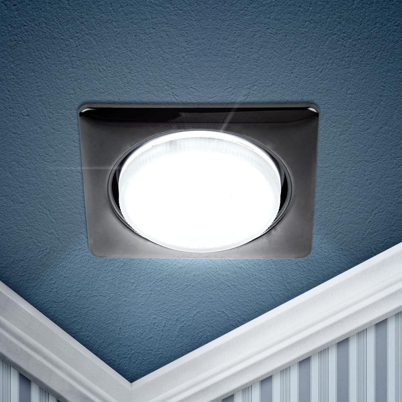 KL71 BK /1 (к) Светильник ЭРА под лампу Gx53 квадр. KL71 BK /1 (к) Светильник ЭРА под лампу Gx53 квадр.