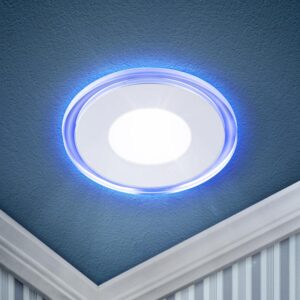 LED 3-9 BL Светильник ЭРА светодиодный круглый c cиней подсветкой LED 9W 220V 4000K купить оптом недорого