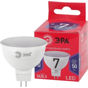 Лампочка светодиодная ЭРА RED LINE LED MR16-7W-865-GU5.3 R GU5.3 7 Вт софит холодный дневной свет купить оптом недорого