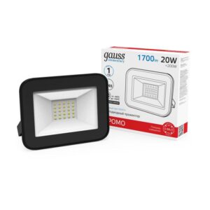 Прожектор светодиодный Elementary 20Вт 6500К IP65 1700лм 200-240В ДО черн. GAUSS 613100320P оптом купить цена