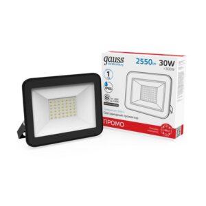Прожектор светодиодный Elementary 30Вт 6500К IP65 2700лм 200-240В ДО PROMO черн. GAUSS 613100330P оптом купить цена