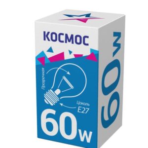 Лампа накаливания 60Вт A50/A55 прозрачная E27 230В КОСМОС LKsmSt55CL60E27v2 оптом купить цена
