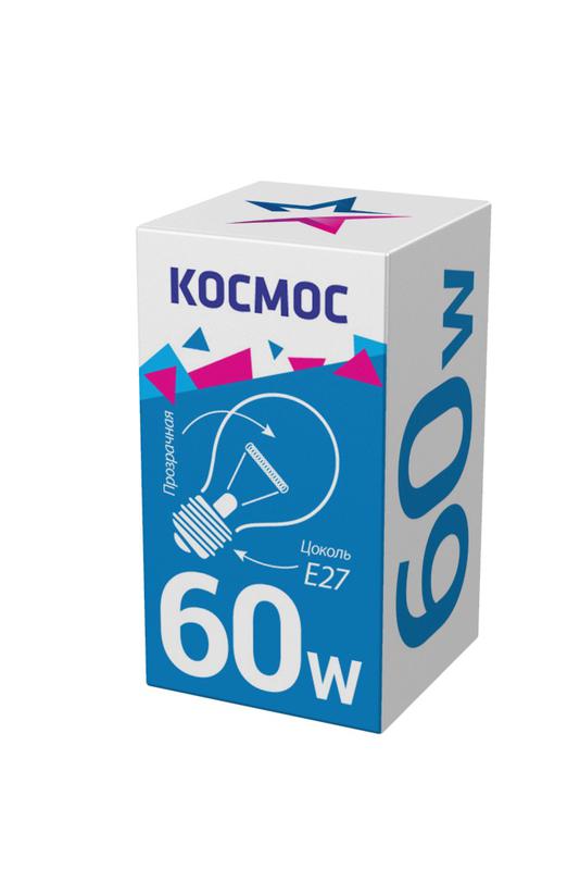 Лампа накаливания 60Вт A50/A55 прозрачная E27 230В КОСМОС LKsmSt55CL60E27v2 купить оптом выгодно Лампа накаливания 60Вт A50/A55 прозрачная E27 230В КОСМОС LKsmSt55CL60E27v2 оптом купить цена
