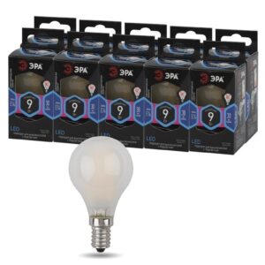 Лампочка светодиодная ЭРА F-LED P45-9W-840-E14 frost E14 / Е14 9Вт филамент шар матовый нейтральный белый свет купить оптом недорого