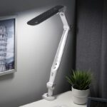Настольный светильник ЭРА NLED-496-12W-S светодиодный на струбцине серебро купить оптом недорого