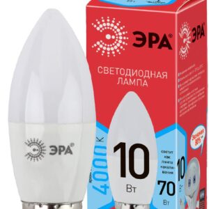 Лампочка светодиодная ЭРА RED LINE ECO LED B35-10W-840-E27 E27 / Е27 10Вт свеча нейтральный белый свет купить оптом недорого