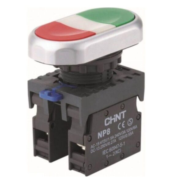 Кнопка двойная NP8-11S 1НО+1НЗ IP65 (R) CHINT 667178 оптом купить цена