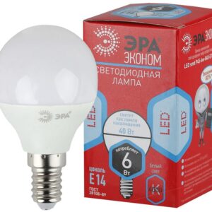 Лампочка светодиодная ЭРА RED LINE ECO LED P45-6W-840-E14 Е14 / E14 6Вт шар нейтральный белый свет купить оптом недорого