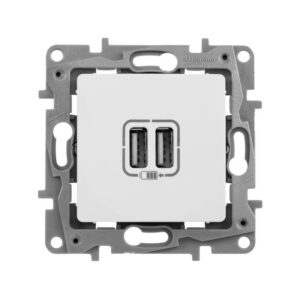 Розетка USB 2-м СП 2мод. Etika 240В/5В 2400мА механизм бел. Leg 672294 оптом купить цена