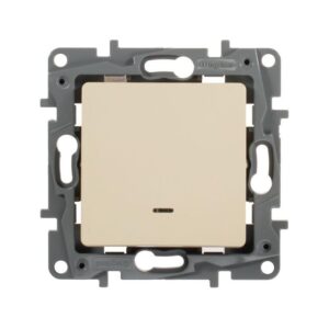 Выключатель 1-кл. СП Etika 10А IP20 250В 10AX с подсветкой/индикацией безвинтов. зажимы механизм сл. кость Leg 672303 оптом купить цена