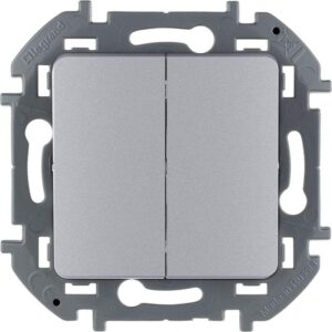 Выключатель 2-кл. Inspiria 10А IP20 250В 10AX механизм алюм. Leg 673622 оптом купить цена