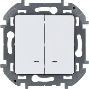 Выключатель 2-кл. Inspiria 10А IP20 250В 10AX с подсветкой/индикацией механизм бел. Leg 673630 оптом купить цена