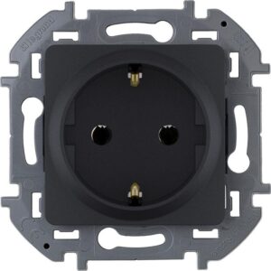 Розетка 1-м СП Inspiria 16А IP20 250В 2P+E немецк. стандарт механизм антрацит Leg 673723 оптом купить цена