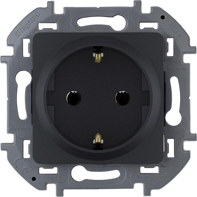 Розетка 1-м СП Inspiria 16А IP20 250В 2P+E немецк. стандарт механизм антрацит Leg 673723 купить оптом выгодно Розетка 1-м СП Inspiria 16А IP20 250В 2P+E немецк. стандарт механизм антрацит Leg 673723 оптом купить цена