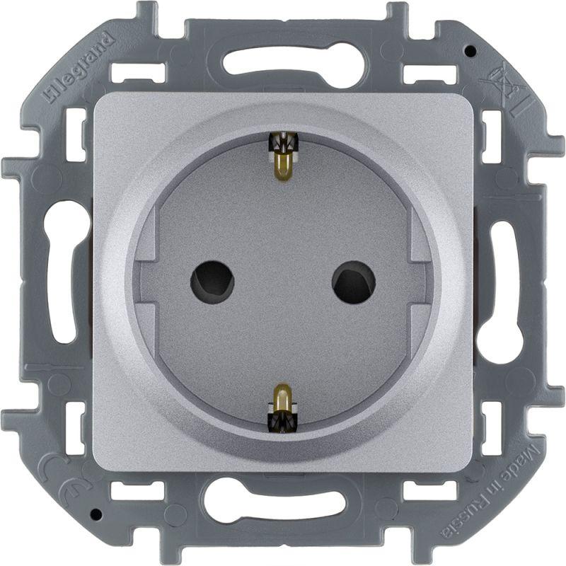 Розетка 1-м СП Inspiria 16А IP20 250В 2P+E защ. шторки немецк. стандарт механизм алюм. Leg 673732 купить оптом выгодно Розетка 1-м СП Inspiria 16А IP20 250В 2P+E защ. шторки немецк. стандарт механизм алюм. Leg 673732 оптом купить цена