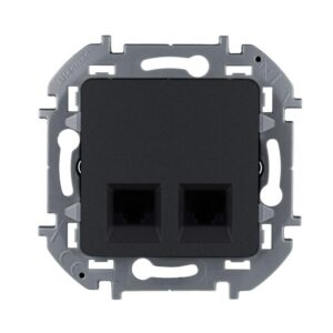Розетка компьютерная 2-м Inspiria RJ45 кат.5E UTP антрацит Leg 673838 оптом купить цена