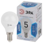 Лампочка светодиодная ЭРА STD LED P45-5W-840-E14 E14 / Е14 5Вт шар нейтральный белый свет купить оптом недорого