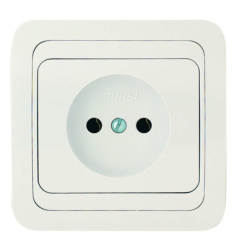 Розетка 1-м СП Mimoza 16А IP20 без заземл. керамика бел./бел. Makel 12002 купить оптом выгодно Розетка 1-м СП Mimoza 16А IP20 без заземл. керамика бел./бел. Makel 12002 оптом купить цена