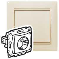 Розетка 1-м СП Valena 16А IP20 2P+E с заземл. немецк. стандарт механизм сл. кость (DIY-упак.) Leg 695612 оптом купить цена