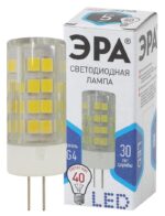 Лампочка светодиодная ЭРА STD LED JC-5W-220V-CER-840-G4 G4 5Вт керамика капсула нейтральный белый свет купить оптом недорого