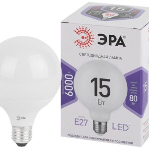 Лампочка светодиодная ЭРА STD LED G95-15W-6000K-E27 E27 / Е27 15Вт шар холодный белый свет купить оптом недорого
