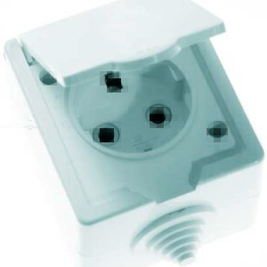 Розетка 1-м ОП РА16-660 16А IP44 с заземл. бел. Кунцево 5906 оптом купить цена