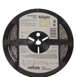 Лента светодиодная 71 411 NLS-3528WW120-9.6 IP65 12B R5 9.6Вт/м (уп.5м) Navigator 71411 оптом купить цена