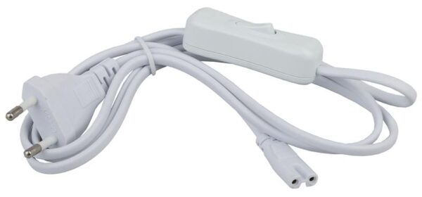Сетевой шнур ЭРА LLED-A-CABLE-1.5m-SW-W c выключателем разъем C7 длина 1500мм для LLED-01