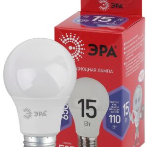 Лампочка светодиодная ЭРА RED LINE LED A60-15W-865-E27 R Е27 / E27 15 Вт груша холодный дневной свет купить оптом недорого