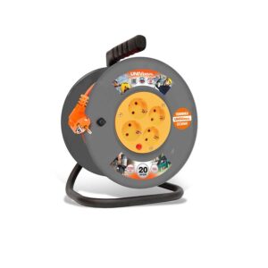 Удлинитель на катушке 4х20м с заземл. 6А IP44 ВЕМ-250 ПВС 3х0.75 термозащита защ. шторки UNIVersal 1679 оптом купить цена