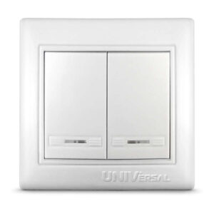 Выключатель 2-кл. СП Севиль 10А IP20 с подсветкой бел. UNIVersal С0123 оптом купить цена
