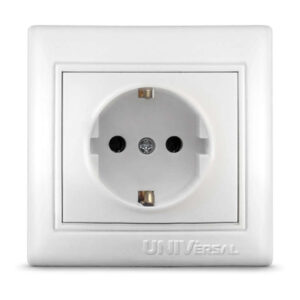 Розетка 1-м СП Севиль 16А IP20 с заземл. бел. UNIVersal С0028 оптом купить цена