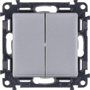 Выключатель 2-кл. СП Valena Life 10А IP20 250В с лицев. панелью безвинтов. зажимы механизм алюм. Leg 752605 оптом купить цена