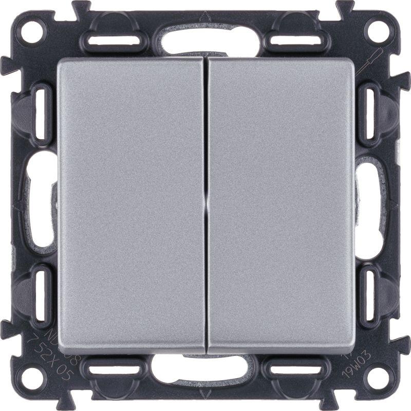 Выключатель 2-кл. СП Valena Life 10А IP20 250В с лицев. панелью безвинтов. зажимы механизм алюм. Leg 752605 купить оптом выгодно Выключатель 2-кл. СП Valena Life 10А IP20 250В с лицев. панелью безвинтов. зажимы механизм алюм. Leg 752605 оптом купить цена