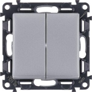 Переключатель 2-кл. СП Valena Life 10А IP20 250В с лицев. панелью безвинтов. зажимы механизм алюм. Leg 752608 оптом купить цена