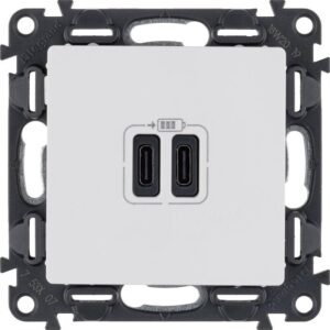 Устройство зарядное Valena Life с 2-мя USB-разъемами тип C-тип C 240В/5В 3000мА с лиц. панелью бел. Leg 753107 оптом купить цена