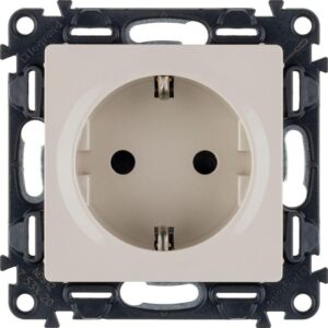Розетка 1-м СП Valena Life 16А IP20 250В 2P+E защ. шторки безвинтов. клеммы с лицев. панелью механизм сл. кость Leg 753520 оптом купить цена