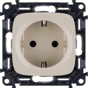 Розетка 1-м СП Valena Allure 16А IP20 250В 2P+E защ. шторки безвинтов. клеммы с лицев. панелью механизм сл. кость Leg 753820 оптом купить цена