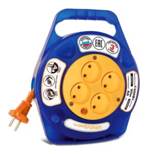 Удлинитель в закрыт. корпусе 4х20м без заземл. 6А IP20 У6-015 ПВС 2х0.75 термозащита защ. шторки UNIVersal 9633902 оптом купить цена