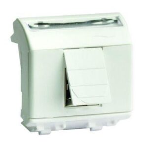 Розетка компьютерная 1-м СП 2мод. Brava RJ45 кат.5E бел. DKC 76655B оптом купить цена