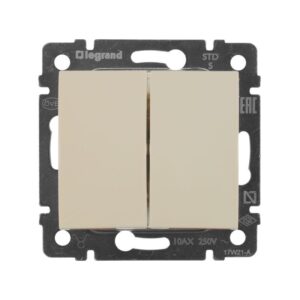 Выключатель 2-кл. СП Valena 10А IP31 250В механизм сл. кость Leg 774305 оптом купить цена