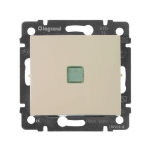 Выключатель 1-кл. СП Valena 10А IP31 250В с зел. индикацией механизм сл. кость Leg 774310 оптом купить цена