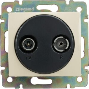Розетка телевизионная оконечная TV/R СП Valena 10дБ 2400МГц механизм сл. кость Leg 774333 оптом купить цена