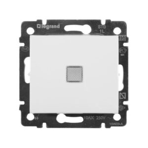 Выключатель 1-кл. СП Valena 10А IP31 250В с зел. индикацией механизм бел. Leg 774410 оптом купить цена