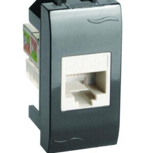 Розетка компьютерная 1-м СП 1мод. Brava RJ45 кат.5E черн. DKC 77654N оптом купить цена
