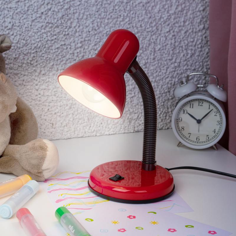 Настольный светильник ЭРА N-211-E27-40W-R красный оптом купить хорошая цена Настольный светильник ЭРА N-211-E27-40W-R красный купить оптом недорого