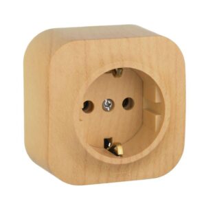 Розетка 1-м ОП Quteo 16А IP20 2P+E с заземл. без защ. шторок дерево Leg 782271 оптом купить цена